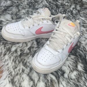 Nike White pink and gold Air Force Shoes
5y